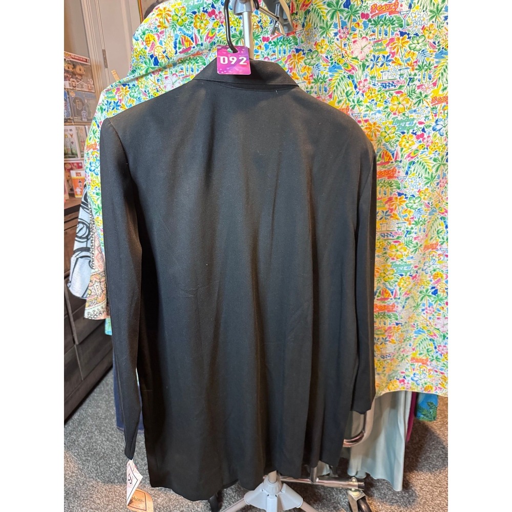 092 Barrie Stephens Vintage Music Note Embroidered Black Blazer Jacket L NWT USA - Picture 6 of 6